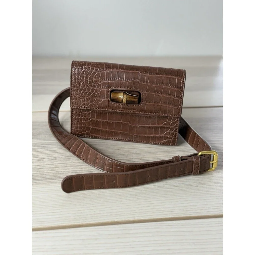Fawn Design lock leather exterior mini bags brown bohemian
